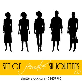 vector elegant women silhouettes