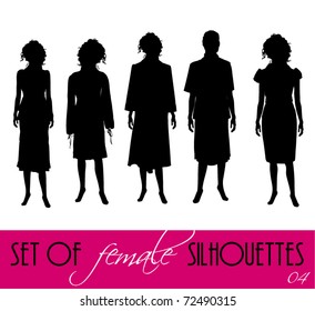 vector elegant women silhouettes