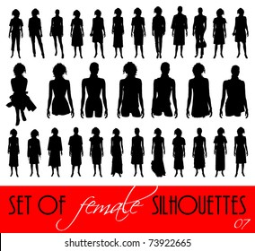 vector elegant women silhouettes