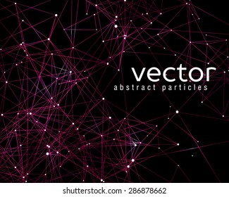 Vector element of abstract cybernetic particles on black background