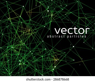 Vector element of abstract cybernetic particles on black background
