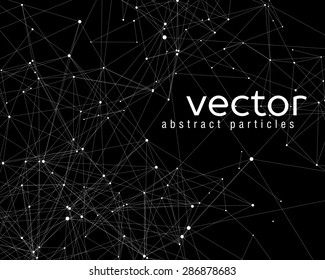 Vector element of abstract cybernetic particles on black background