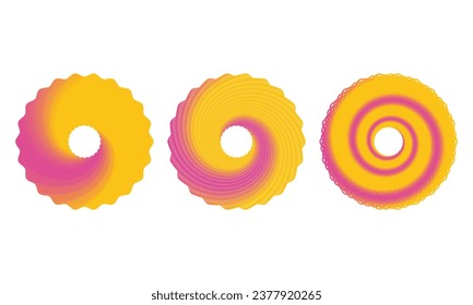 Vector element abstract gradient design spiral circle set.