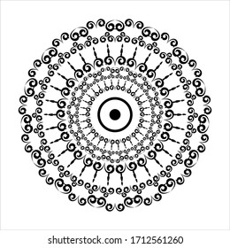 Vector element, arabesque for design template. Luxurious ornament in oriental style. Black-white illustration. Decor for invitations, cards, wallpapers, background, web pages. Coloring book