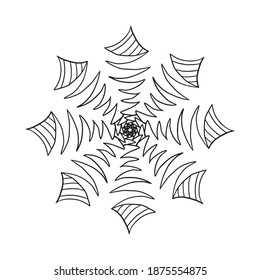 Vector element, arabesque for design template. Luxurious ornament in oriental style. Black-white illustration. Decor for invitations, cards, wallpapers, background, web pages. Coloring book