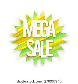 Vector element Boom Mega Sale. Orange and green