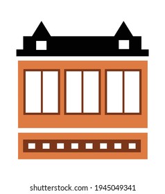 Vector element building apartment residential flat color single house construction for design and decoration of stock illustration on a white background