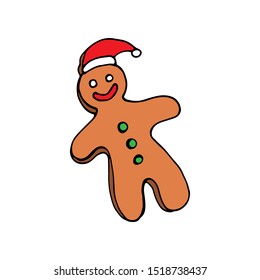 Vector element for christmas. Isolated on white background, color element with black outline. For design, postcards, factories, manufactories, wrapping paper, gifts, coloring books, books, stickers.