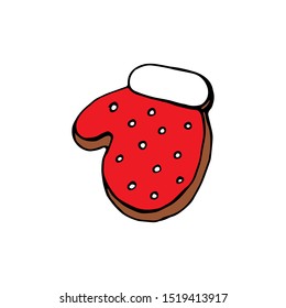 Vector element for christmas. Isolated on white background, color element with black outline. For design, postcards, factories, manufactories, wrapping paper, gifts, coloring books, books, stickers.