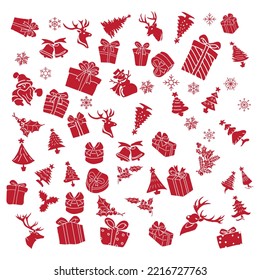 Vector Element Christmas in Red Color