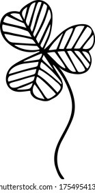 Vector element clover. A symbol of good luck. Illustration with the theme of plants and herbs.
