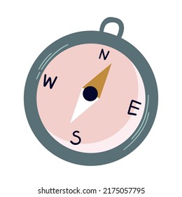 Vector element. Compass, navigation. Consept of hiking, tourism, camping. 