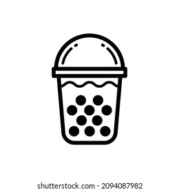 Vector element of a Cup of Bubble milk tea.