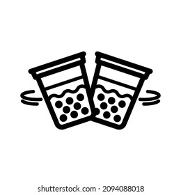 Vector element of a Cup of Bubble milk tea shaking.