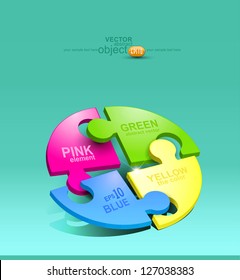 vector element for design colored puzzles
