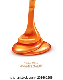 vector element for design - diffluent amber honey on the white background