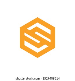 Vector element design template for business. Geometric hexagonal object icon template. Vector stock illustration.