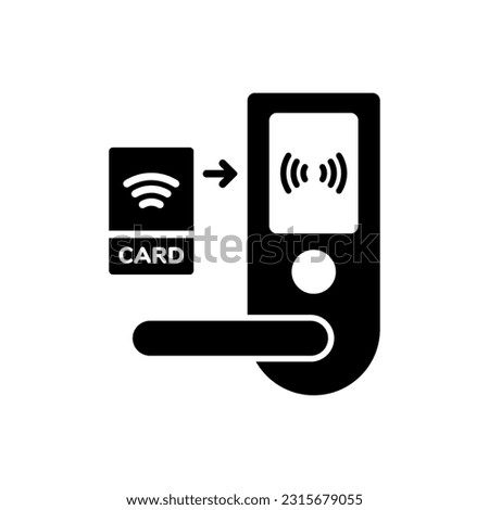 Vector element of the Electronic Door with Keycard reader, Glyph icon.