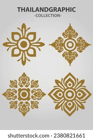 Ethische Ornamente mit Vektorelement-Dekoration, ethnische Thai-Illustration