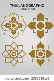 Vector element ethnic decorative ornament ethnic thai illustration