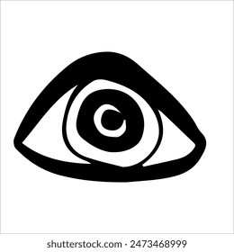 vector element eye doodle black and white image.