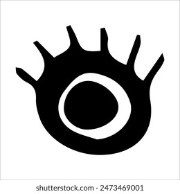 vector element eye doodle black and white image.