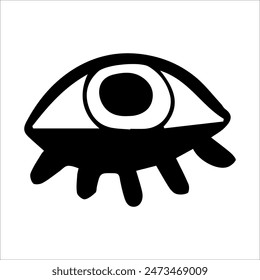 vector element eye doodle black and white image.