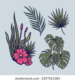 Vektorelement der floralen Natur Sommervektordesign