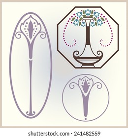 Vector element with flowers for design invitations, advertisements, greeting cards and advertising.