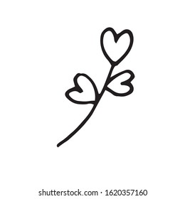 Vector element of flowers for Valentine's day.