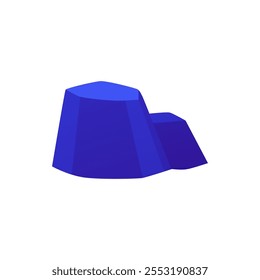 Vector element in the form of blue cobblestones with a rocky surface isolated on a white background. Perfect for game landscapes or underwater designs