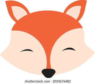 vector element fox face on a white background