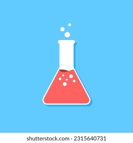 Vector element of glass beaker for scientific experiments.