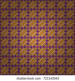 Vector element for graphical design. Abstract seamless modern pattern with regularly repeating geometrical grid with rhombuses, strips, rectangles in beige, red and yellow colors.