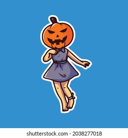 Vector element for Helloween greeting card and poster, party sign. Concept illustration with Sign and symbol. Flat design cartoon element.