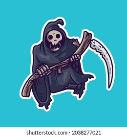 Vector element for Helloween greeting card and poster, party sign. Concept illustration with Sign and symbol. Flat design cartoon element.