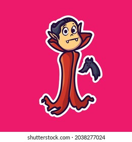 Vector element for Helloween greeting card and poster, party sign. Concept illustration with Sign and symbol. Flat design cartoon element.