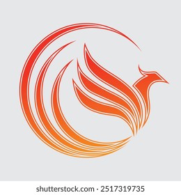 ilustração de elemento de vetor do logotipo de forma de cabeça de pássaro com cor de gradiente