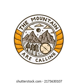 Vector element of illustration mountain adventure