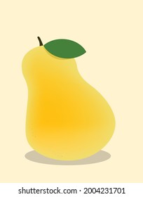 vector element illustration of a yellow ripe pear