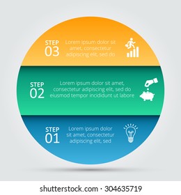 Vector element for infographic. Template for diagram, graph, presentation and chart. Business concept with 3 options, parts, steps or processes. Abstract background