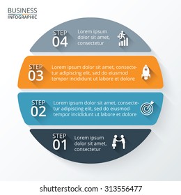 Vector element for infographic. Template for diagram, graph, presentation and chart. Business concept with 4 options, parts, steps or processes. Abstract background.