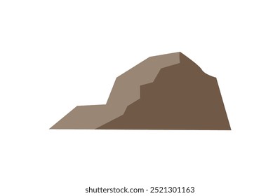 A vector element of a large gray cobblestone with a rocky surface on a white background. The illustration is ideal for game landscapes or park decorations.