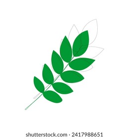 vector element leaf in green color leaf