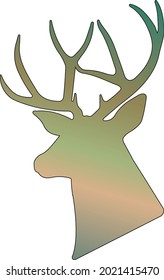 vector element logo deer head with gradient and outline