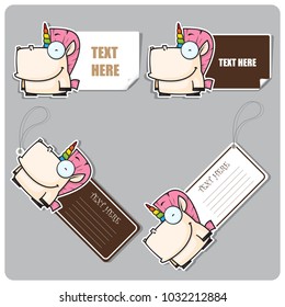 Vector element with lovely unicorn character.