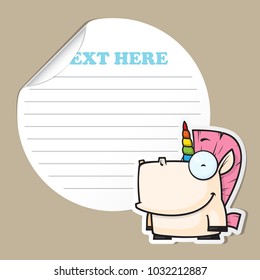 Vector element with lovely unicorn character.
