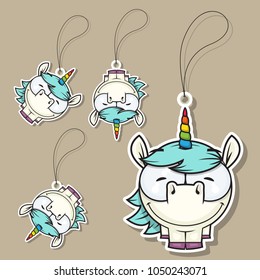 Vector element with lovely unicorn character.