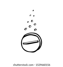 Vector element of medicine. In doodle style, black outline isolated on a white background. For banners, cards, coloring books, design, business, medical sites, medical product labels