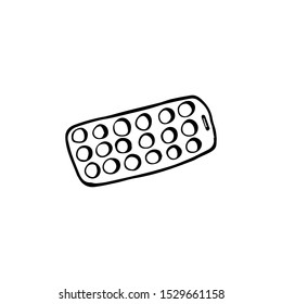 Vector element of medicine. In doodle style, black outline isolated on a white background. For banners, cards, coloring books, design, business, medical sites, medical product labels